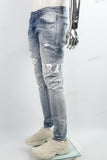 Blue screen print disdress jeans men