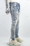 Blue screen print disdress jeans men