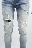 Blue screen print disdress jeans men