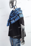 Printed Silk Scarf Black T-shirt