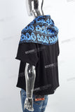 Printed Silk Scarf Black T-shirt