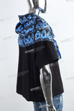 Printed Silk Scarf Black T-shirt