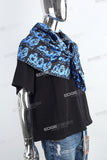 Printed Silk Scarf Black T-shirt