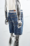 Blue disdress denim shorts men