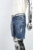 Blue disdress denim shorts men
