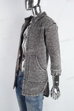Grey denim Quilting coat logo