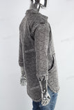 Grey denim Quilting coat logo