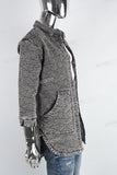 Grey denim Quilting coat logo