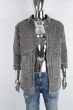 Grey denim Quilting coat logo