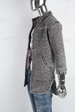 Grey denim Quilting coat logo