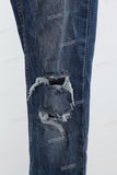 Blue disdress ripped skinny jeans men