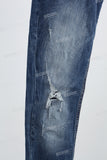 Blue disdress ripped skinny jeans men