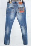 Fashion Blue disdress ripped jeans men logo
