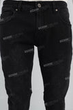 Print Embroidery Black Men Jeans