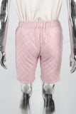 Pink Quilted Embroidered Shorts