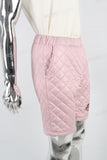 Pink Quilted Embroidered Shorts