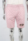 Pink Quilted Embroidered Shorts