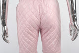 Pink Quilted Embroidered Shorts
