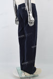 Navy Strap Baggy Jeans
