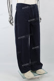 Navy Strap Baggy Jeans