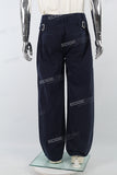 Navy Strap Baggy Jeans