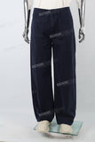Navy Strap Baggy Jeans