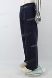 Navy Strap Baggy Jeans