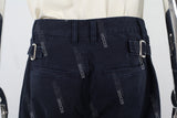 Navy Strap Baggy Jeans