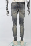 Distressed blue patch torn Skinny Jeans