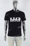 Black Print Polo T-shirt