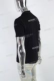 Black Print Polo T-shirt