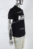 Black Print Polo T-shirt
