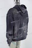 Royal Blue Distressed Embroidered Hoodies