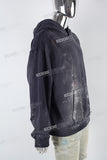 Royal Blue Distressed Embroidered Hoodies