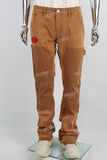 Dark Khaki Towel Embroidered Badge Workwear Men's Jeans