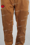 Dark Khaki Towel Embroidered Badge Workwear Men's Jeans