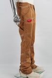 Dark Khaki Towel Embroidered Badge Workwear Men's Jeans