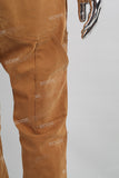 Dark Khaki Towel Embroidered Badge Workwear Men's Jeans