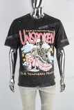 Black Skull Angel Print T-shirt