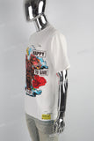 White Heavy Metal Print T-shirt