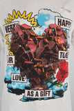White Heavy Metal Print T-shirt