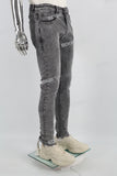 Grey Print Ripped Mans Skinny Jeans