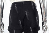 Men's Flared Jeans With Black Paneled Side Cargo Pockets