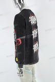 Black Distressed Wash Trend Print Men's Hoodies