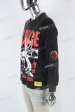 Black Distressed Wash Trend Print Men's Hoodies