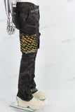 Camouflage stitched side pockets Mans Stack Jeans