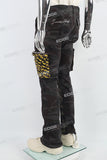 Camouflage stitched side pockets Mans Stack Jeans