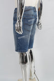 Blue Metal Logo Men's Denim Shorts