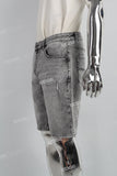 Grey Ripped Men's Denim Shorts