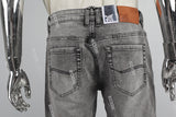 Grey Ripped Men's Denim Shorts